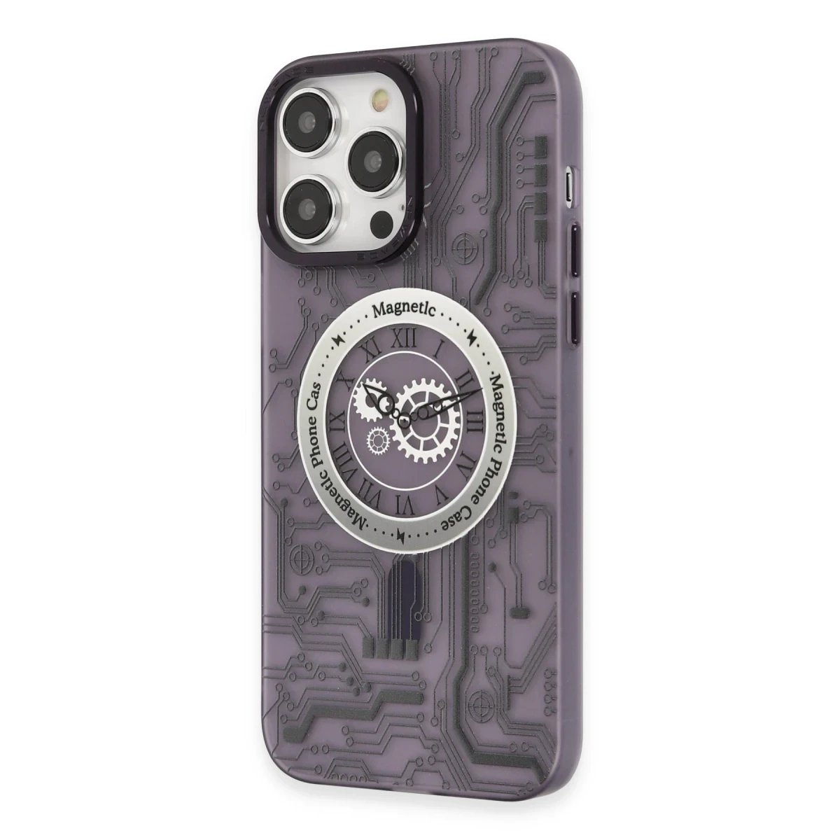 Apple iPhone 14 Pro Kılıf Apollo Magneticsafe Desenli Kapak - Apollo Mor - 5