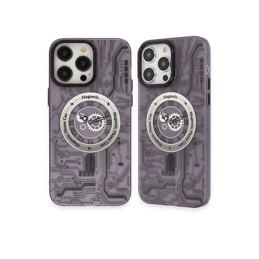 Apple iPhone 14 Pro Kılıf Apollo Magneticsafe Desenli Kapak - Apollo Mor - 5