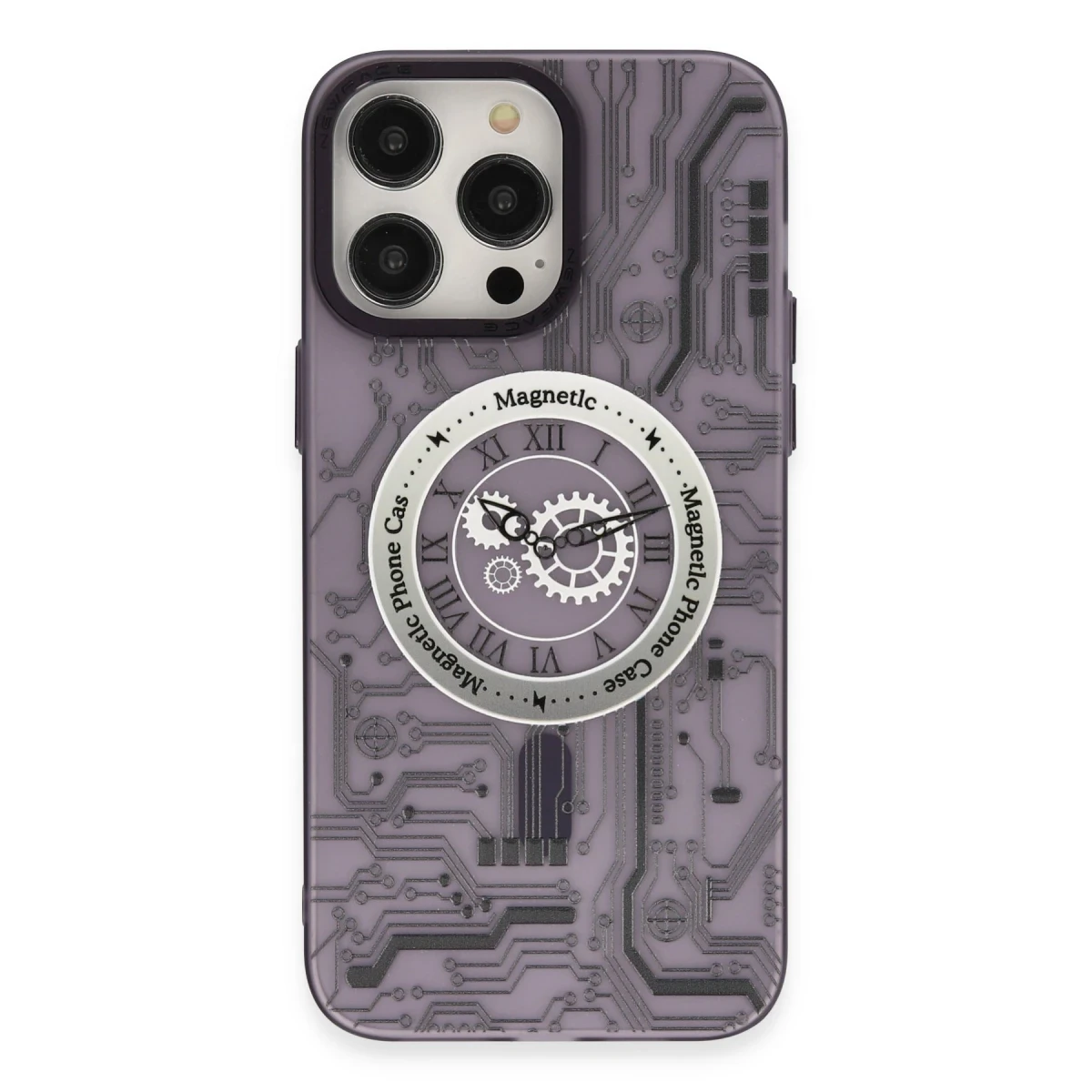 Apple iPhone 14 Pro Kılıf Apollo Magneticsafe Desenli Kapak - Apollo Mor - 5