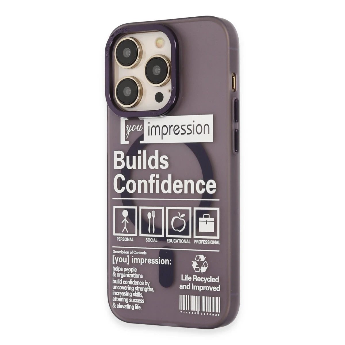 Apple iPhone 14 Pro Kılıf Apollo Magneticsafe Desenli Kapak - Apollo Mor - 6