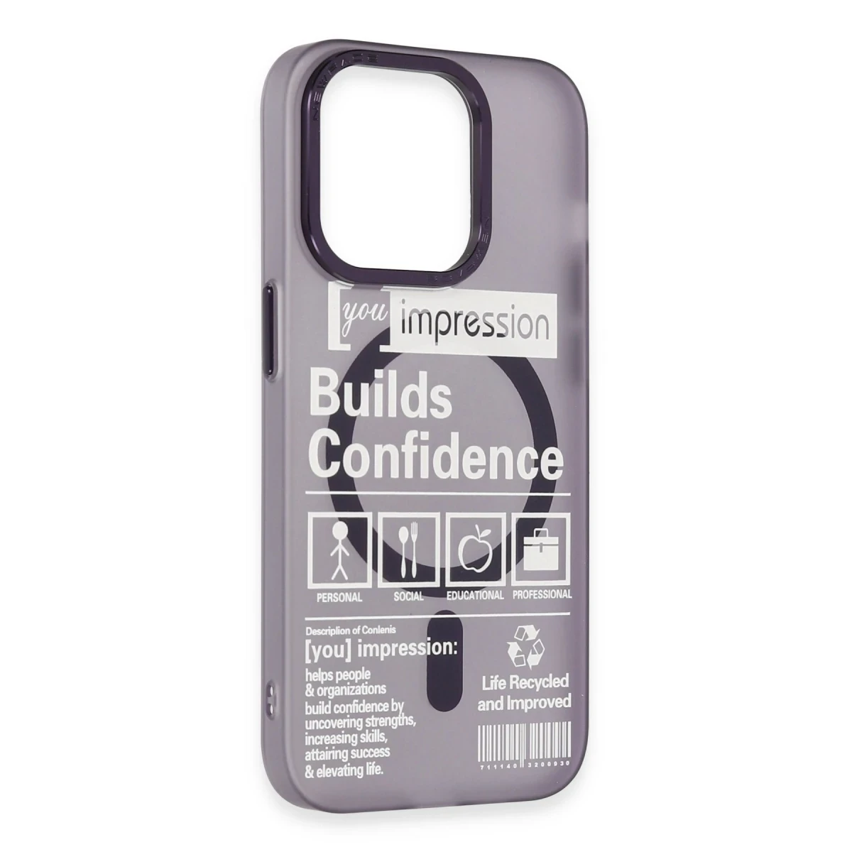 Apple iPhone 14 Pro Kılıf Apollo Magneticsafe Desenli Kapak - Apollo Mor - 6