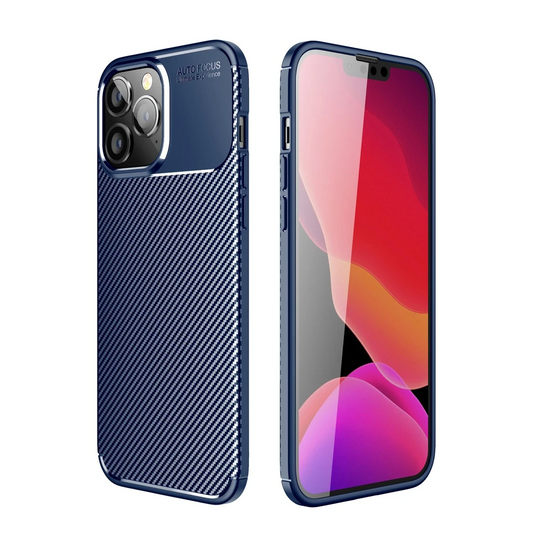 Apple iPhone 14 Pro Kılıf Auto Focus Karbon Kapak - Lacivert