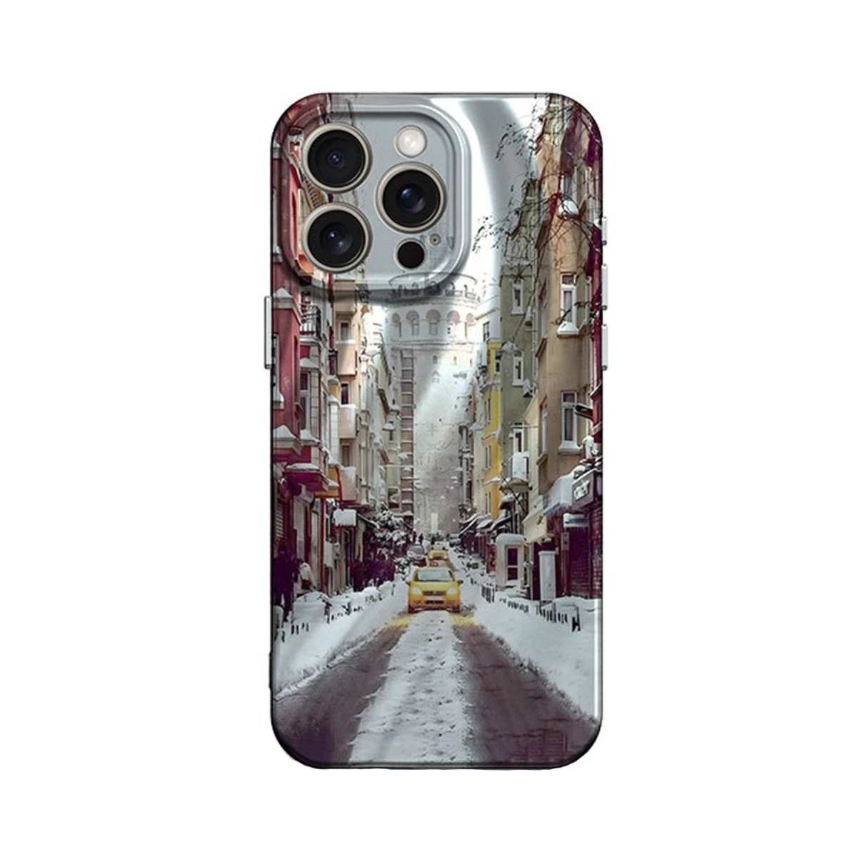 Apple iPhone 14 Pro Kılıf Crew Desenli Kapak - Galata Kulesi
