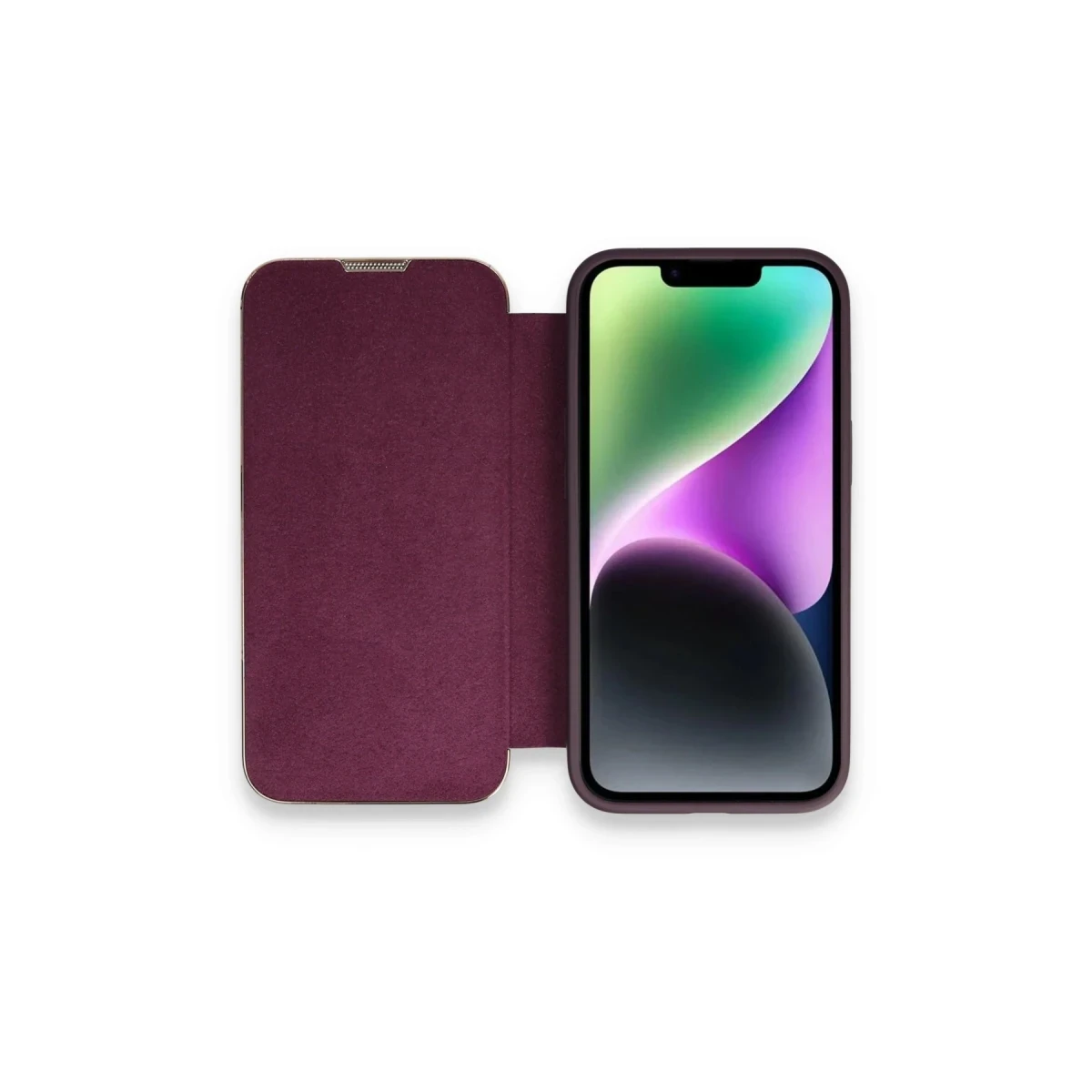 Apple iPhone 14 Pro Kılıf Dolpin Kapaklı - Derin Mor