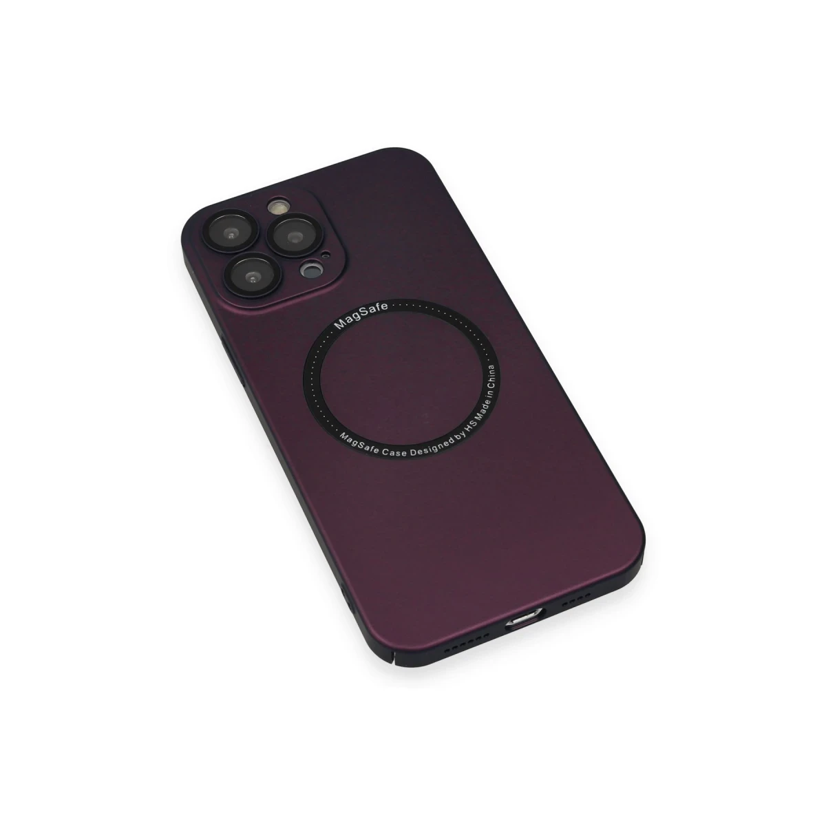 Apple iPhone 14 Pro Kılıf Jack Magneticsafe Lens Silikon - Mürdüm