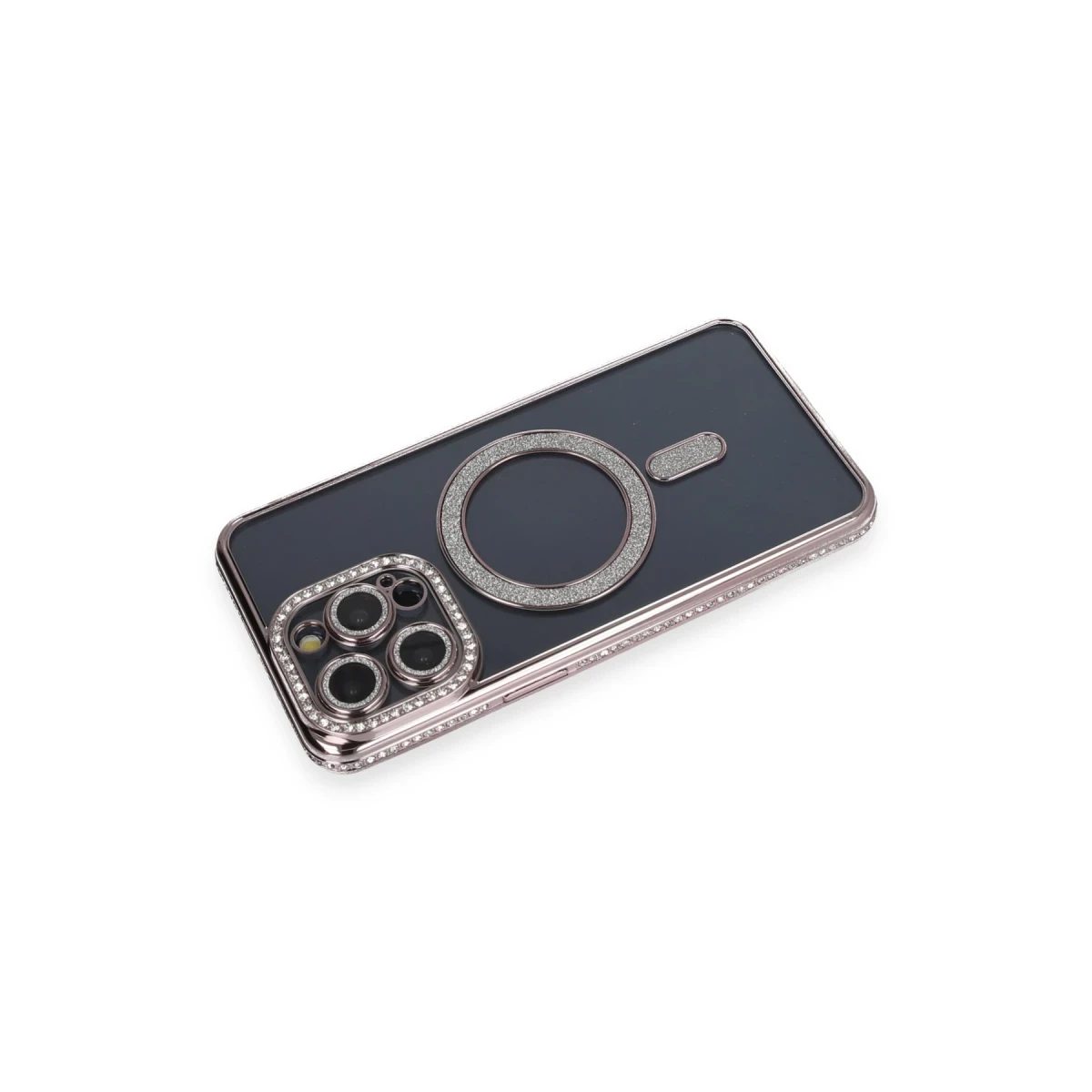 Apple iPhone 14 Pro Kılıf Joke Simli Magneticsafe Kılıf - Gri