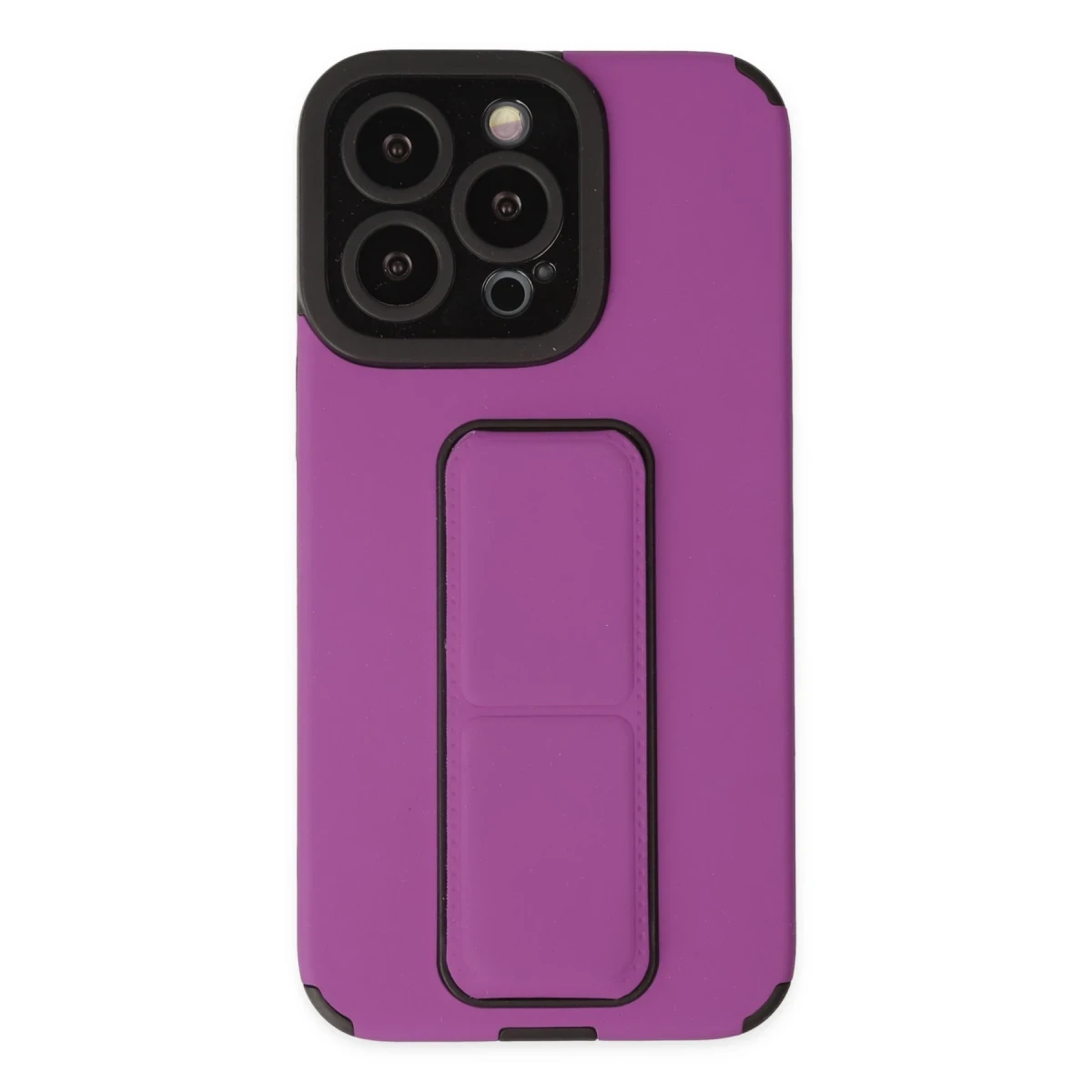 Apple iPhone 14 Pro Kılıf Mega Standlı Silikon - Mor