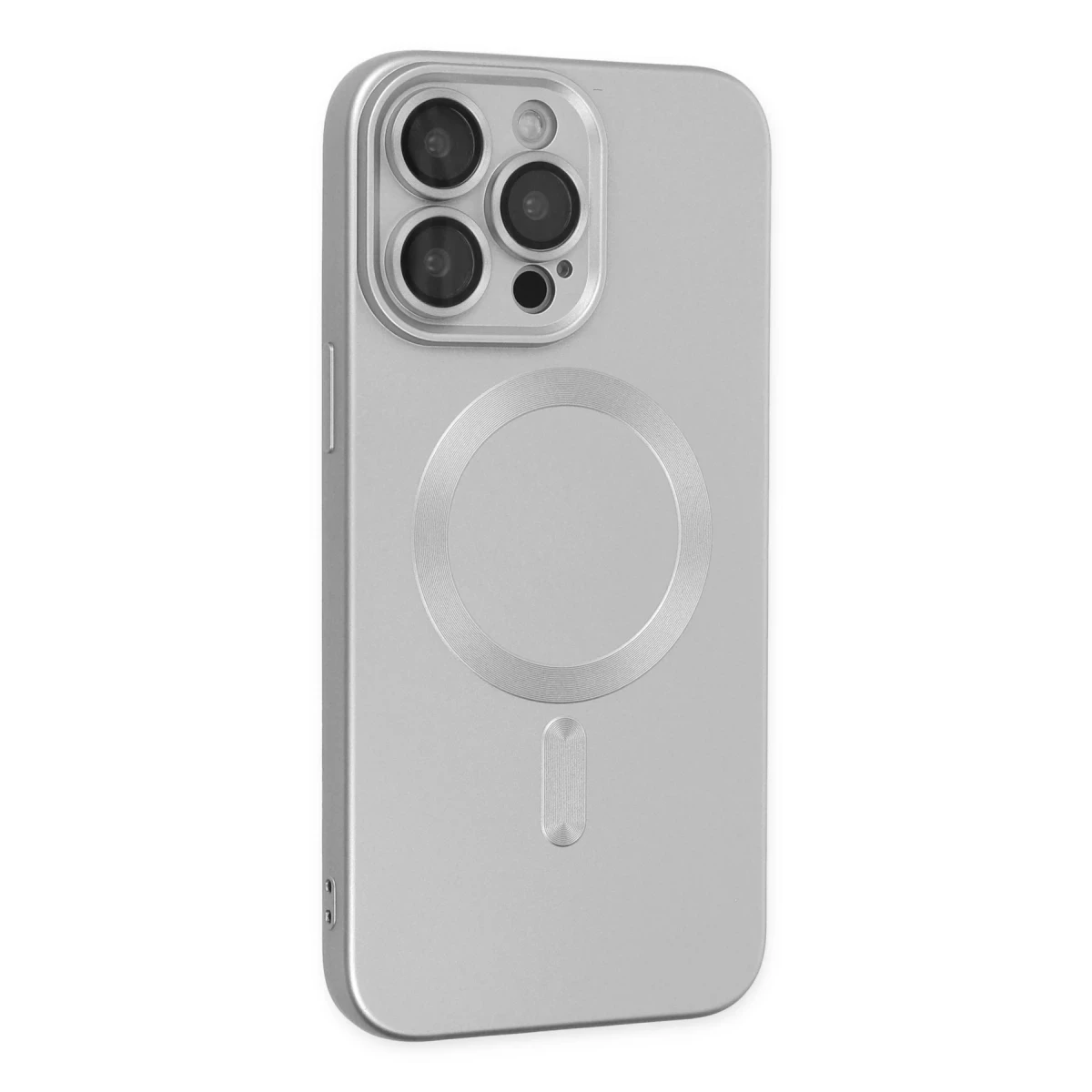 Apple iPhone 14 Pro Kılıf Moshi Lens Magneticsafe Silikon - Gümüş
