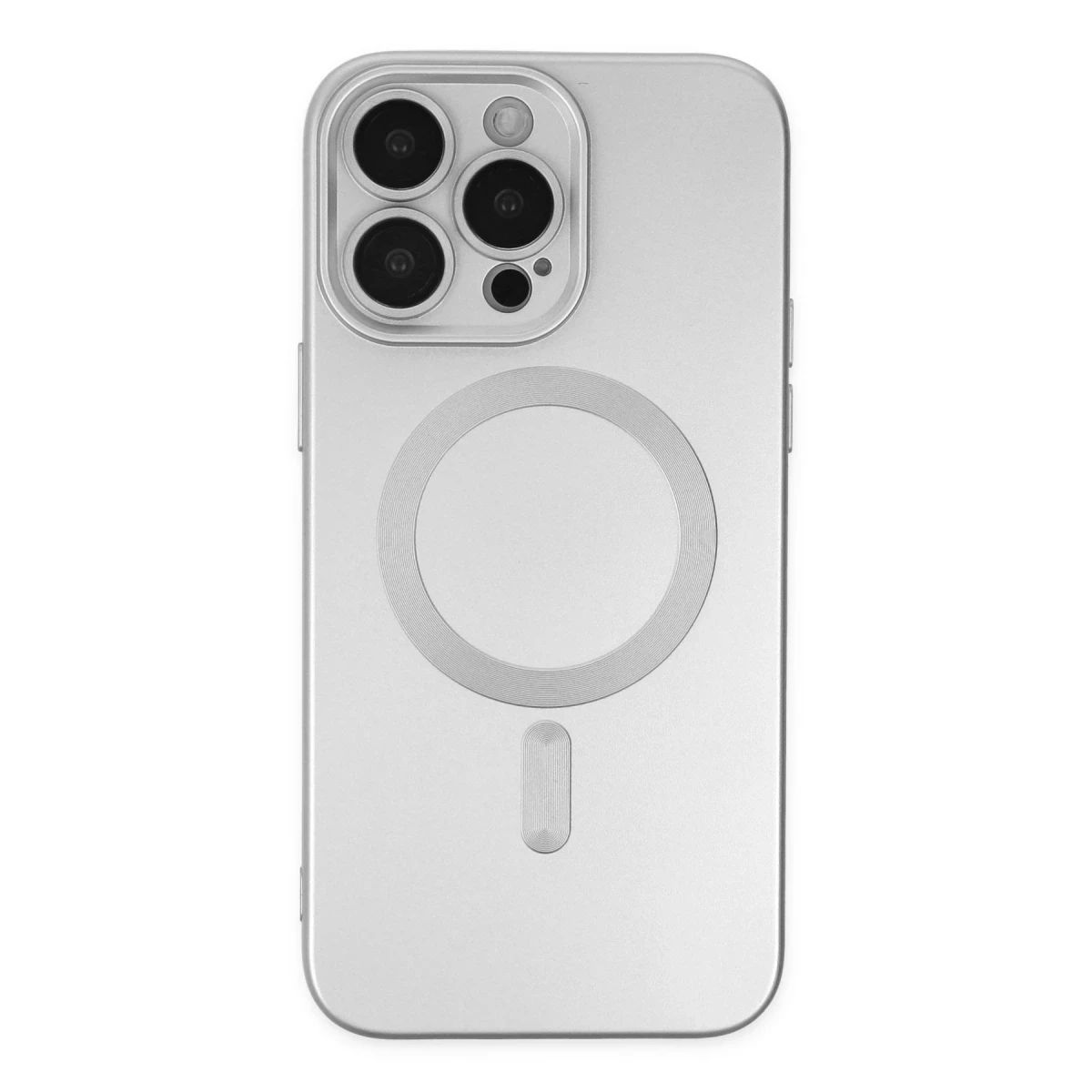 Apple iPhone 14 Pro Kılıf Moshi Lens Magneticsafe Silikon - Gümüş