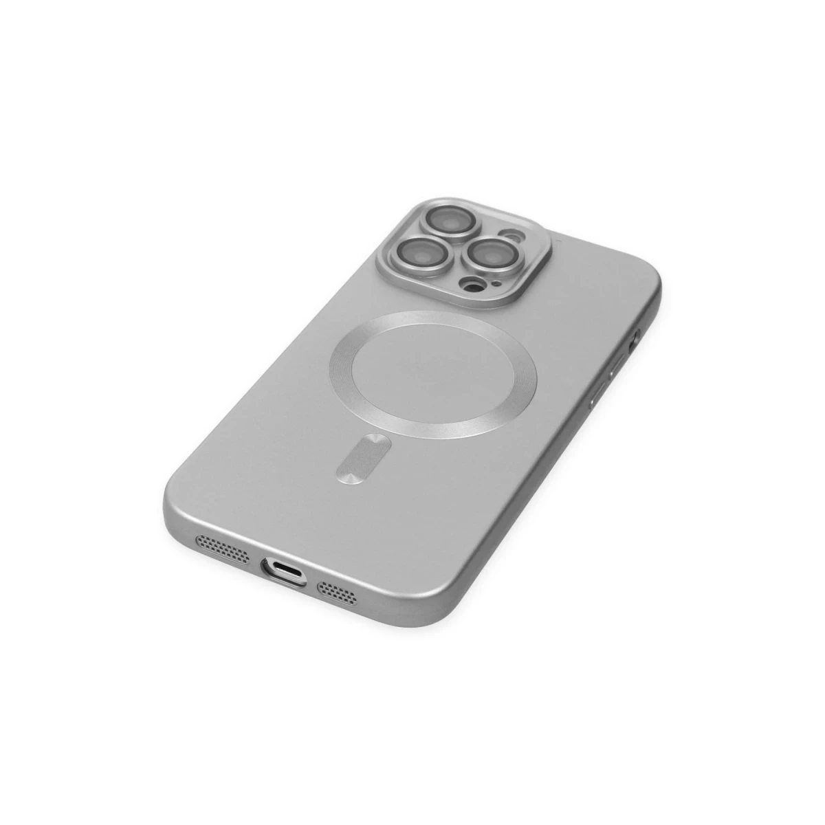 Apple iPhone 14 Pro Kılıf Moshi Lens Magneticsafe Silikon - Gümüş