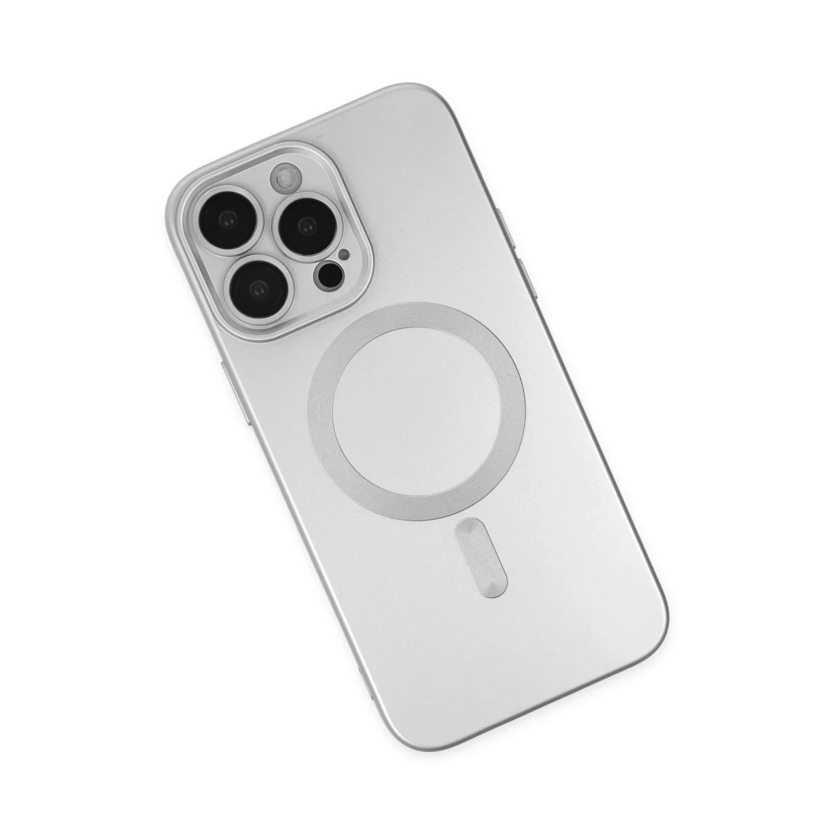 Apple iPhone 14 Pro Kılıf Moshi Lens Magneticsafe Silikon - Gümüş
