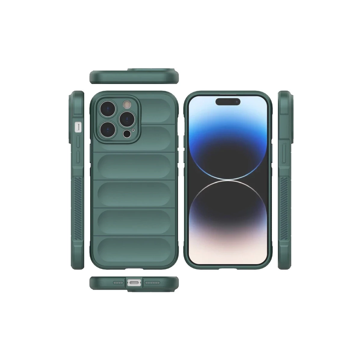 Apple iPhone 14 Pro Kılıf Optimum Silikon - Koyu Yeşil