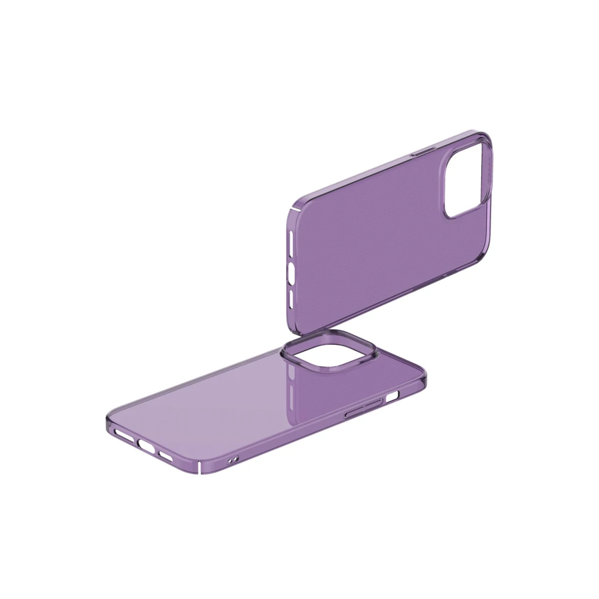 Apple iPhone 14 Pro Kılıf Pc Sert Şeffaf Kapak - Mor