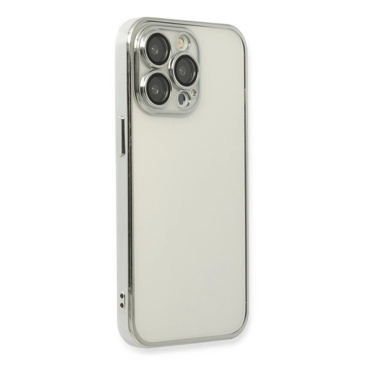 Apple iPhone 14 Pro Kılıf Razer Lensli Silikon - Gümüş