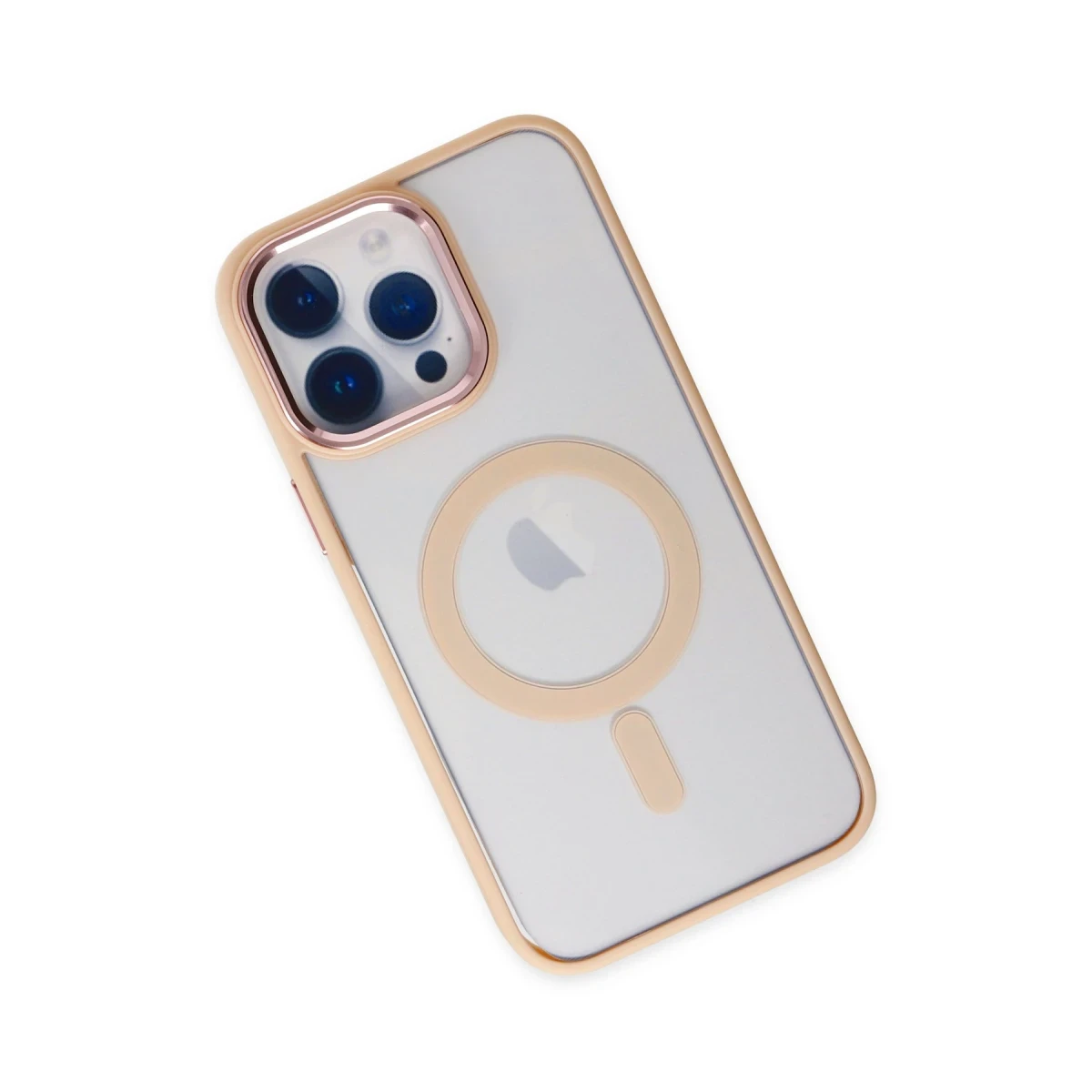 Apple iPhone 14 Pro Kılıf Room Magneticsafe Silikon - Pudra