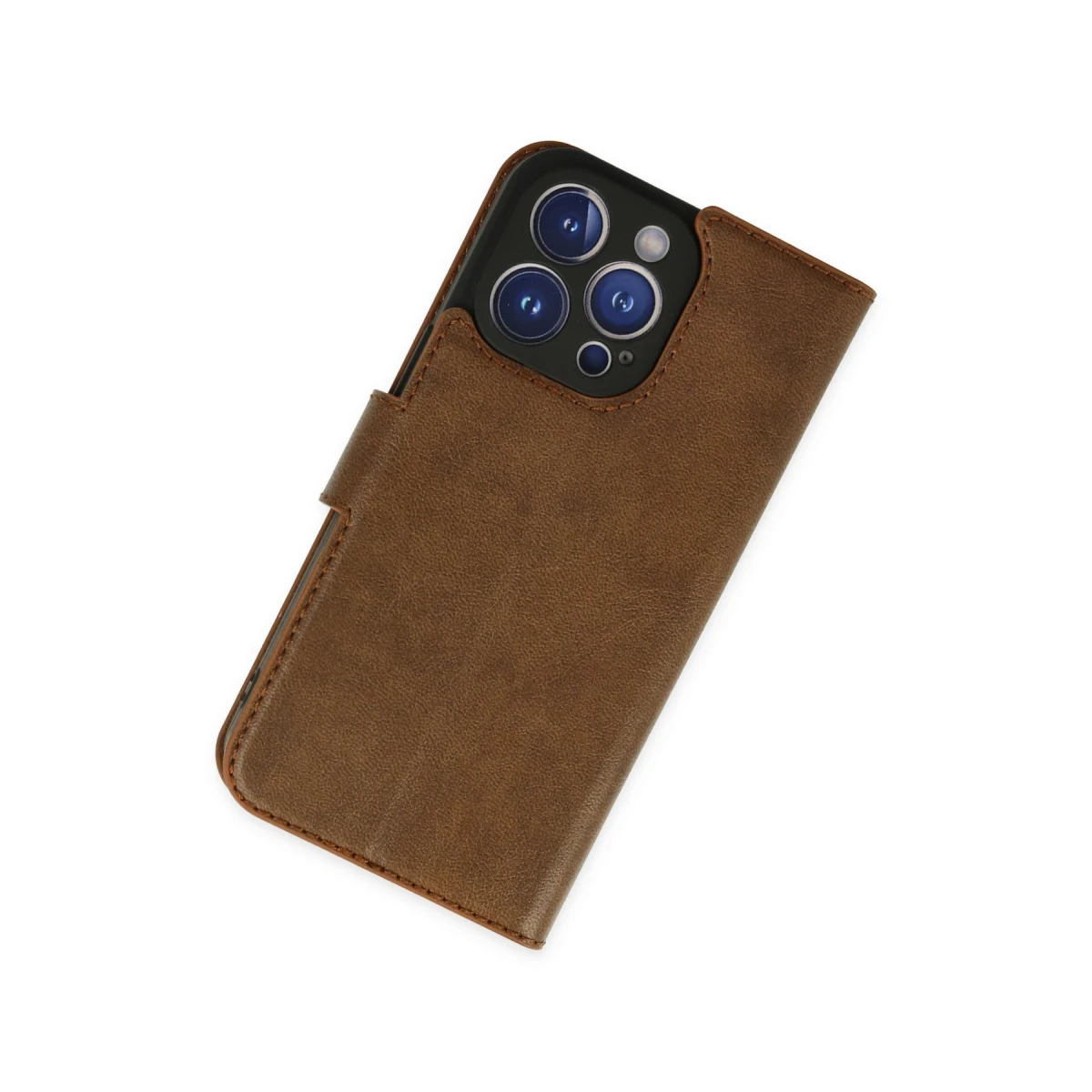 Apple iPhone 14 Pro Kılıf Trend S Plus Kapaklı Kılıf - Taba