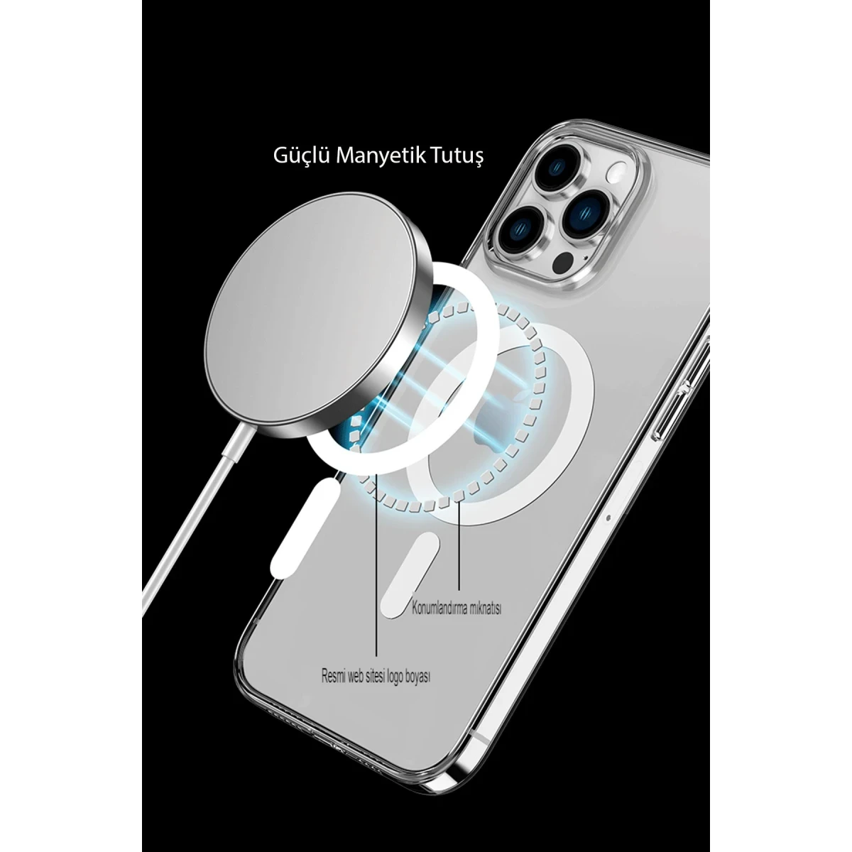 Apple iPhone 14 Pro Kılıf Tron Şeffaf Magsafe Kapak - Mavi