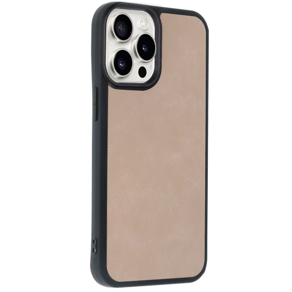 Apple iPhone 14 Pro Max Kılıf Aras Deri Kapak - Pudra