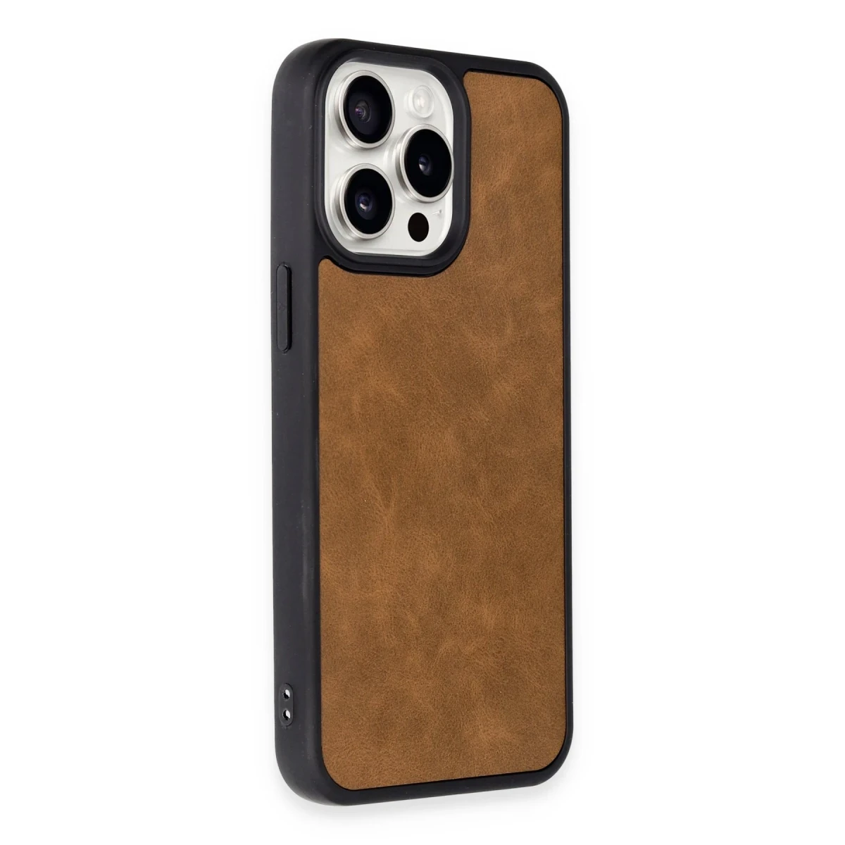 Apple iPhone 14 Pro Max Kılıf Aras Deri Kapak - Taba