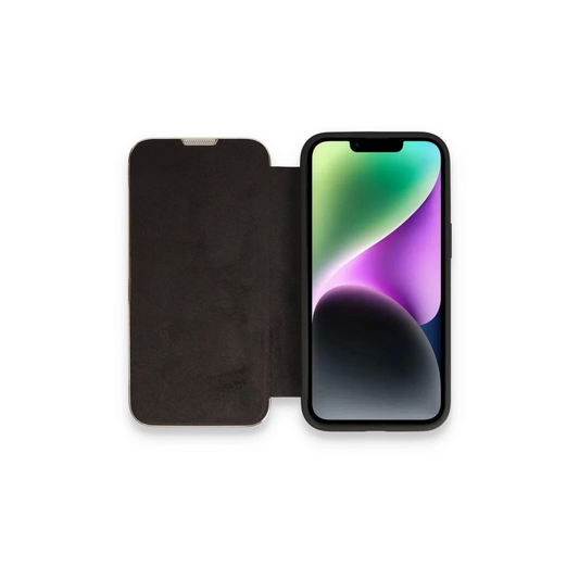 Apple iPhone 14 Pro Max Kılıf Dolpin Kapaklı - Siyah