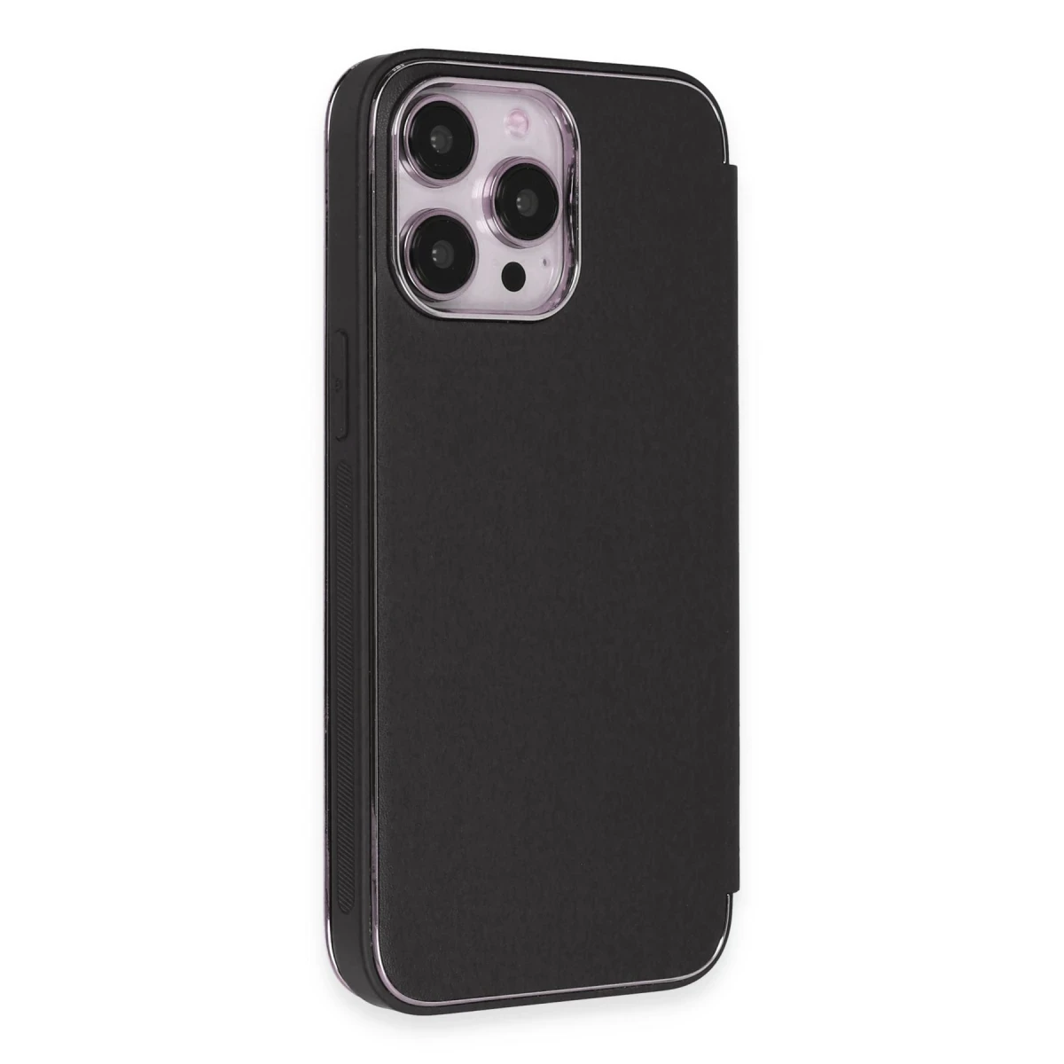 Apple iPhone 14 Pro Max Kılıf Dolpin Kapaklı - Siyah