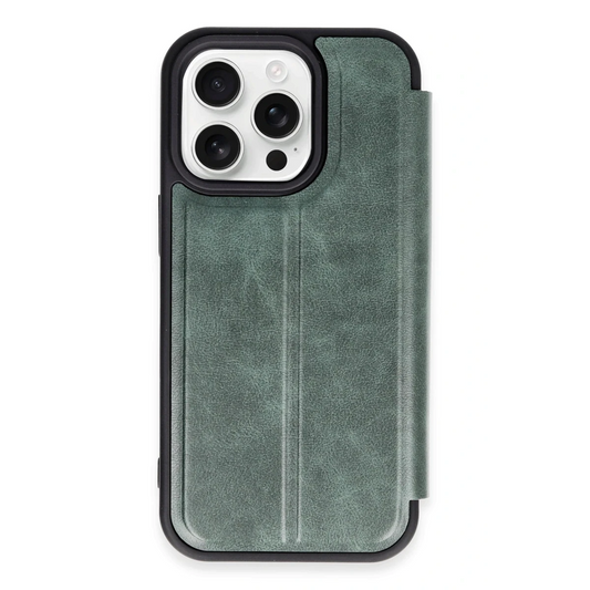 Apple iPhone 14 Pro Max Kılıf Flip Cover - Koyu Yeşil