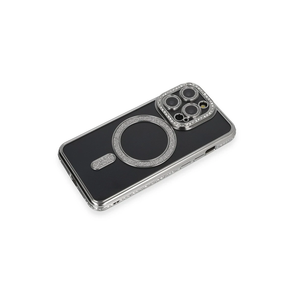 Apple iPhone 14 Pro Max Kılıf Joke Simli Magneticsafe Kılıf - Gri