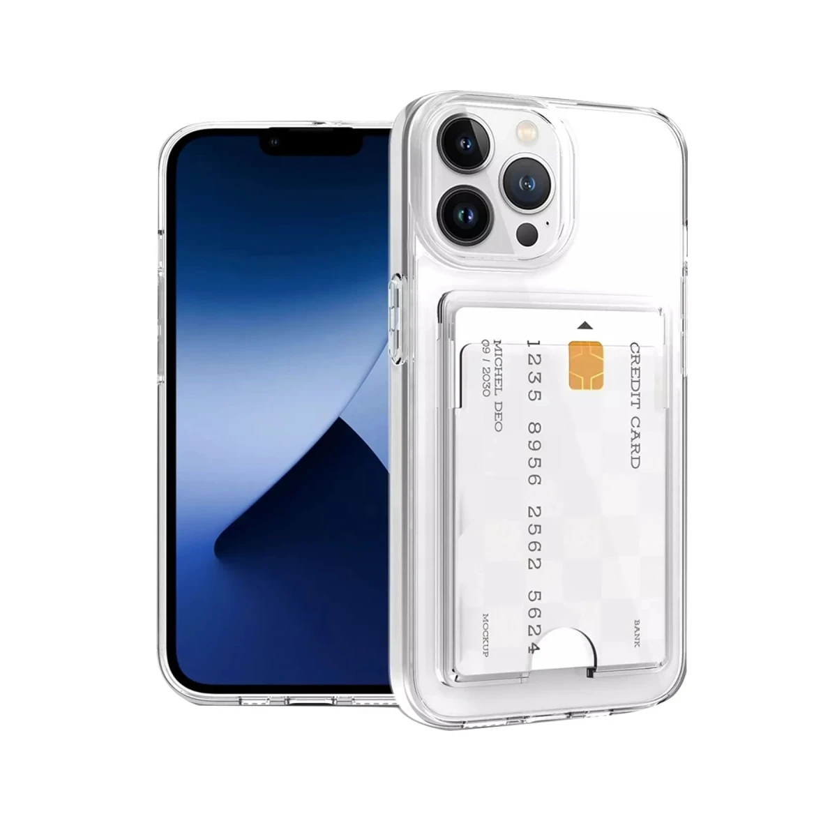Apple iPhone 14 Pro Max Kılıf Kart Şeffaf Silikon - Şeffaf