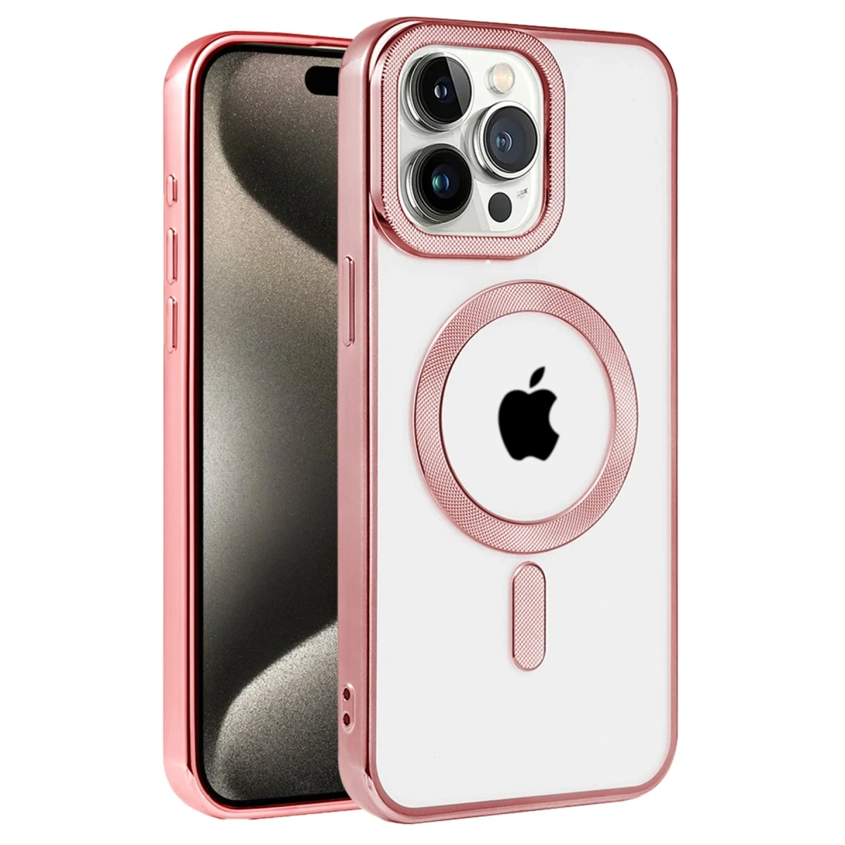 Apple iPhone 14 Pro Max Kılıf Kronos Magsafe Kapak - Rose Gold