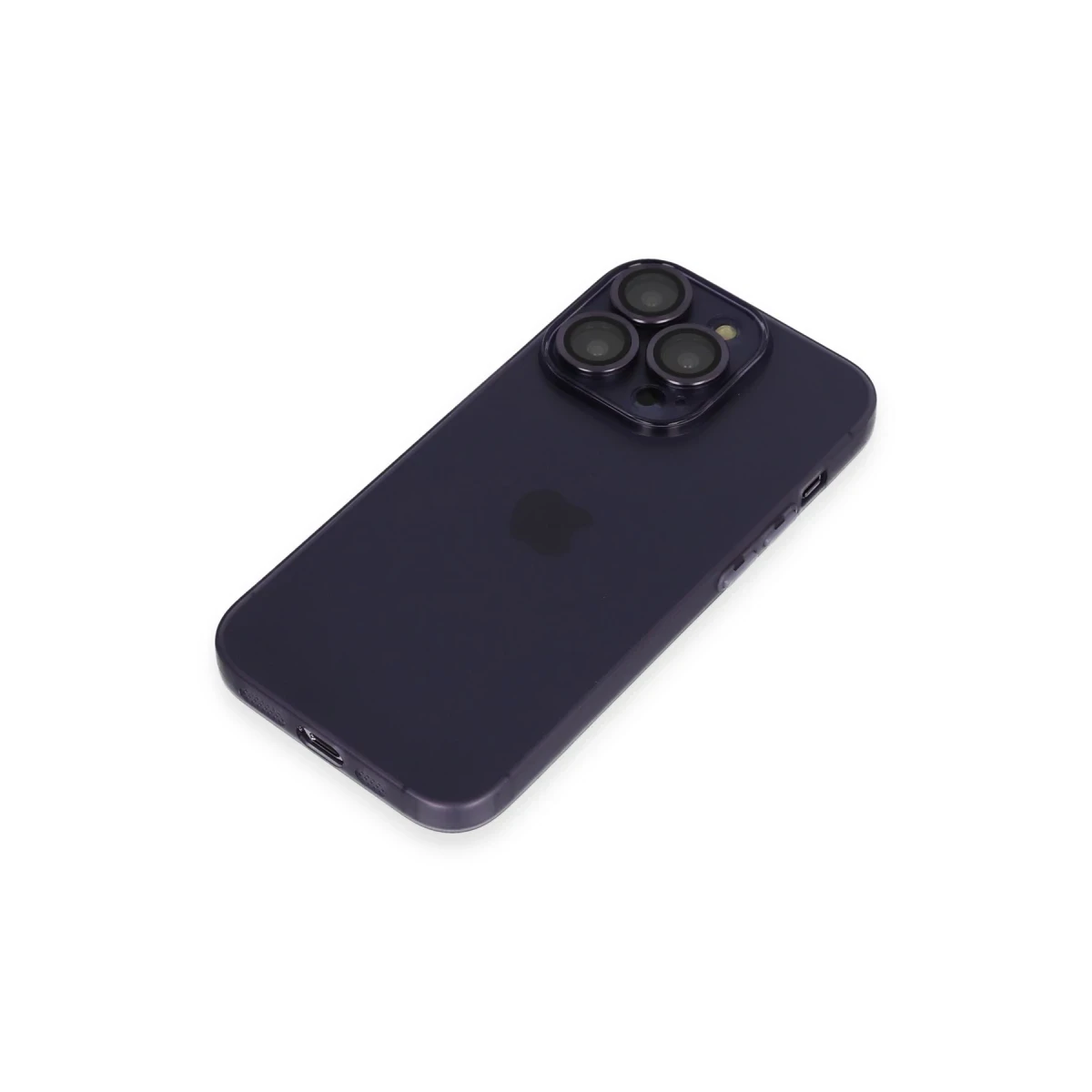 Apple iPhone 14 Pro Max Kılıf Luko Lens Silikon - Derin Mor