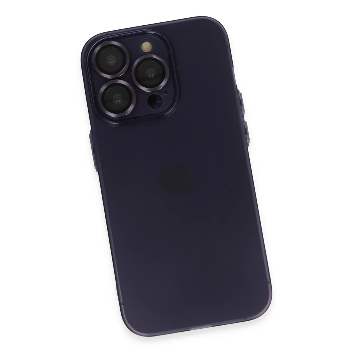 Apple iPhone 14 Pro Max Kılıf Luko Lens Silikon - Derin Mor
