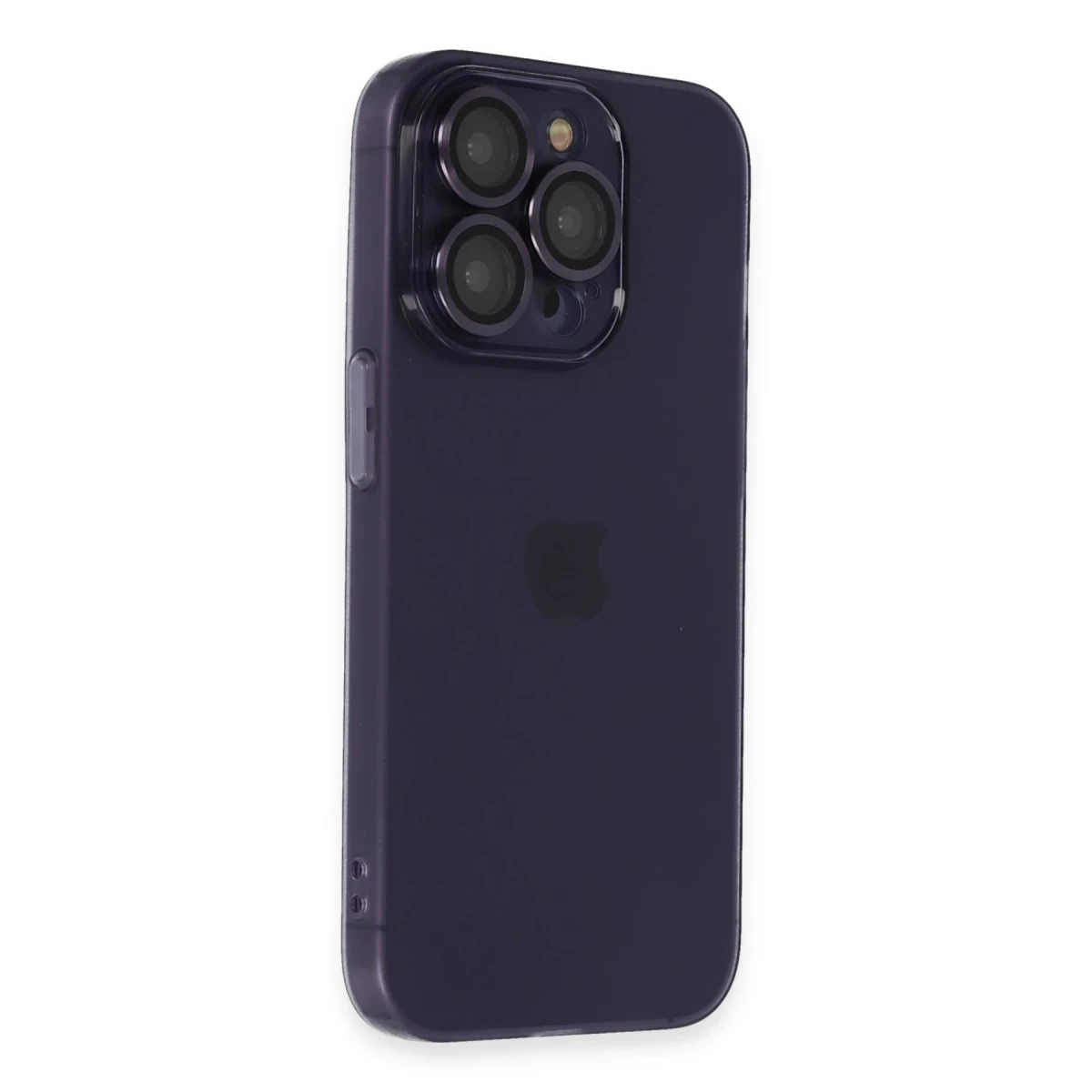 Apple iPhone 14 Pro Max Kılıf Luko Lens Silikon - Derin Mor