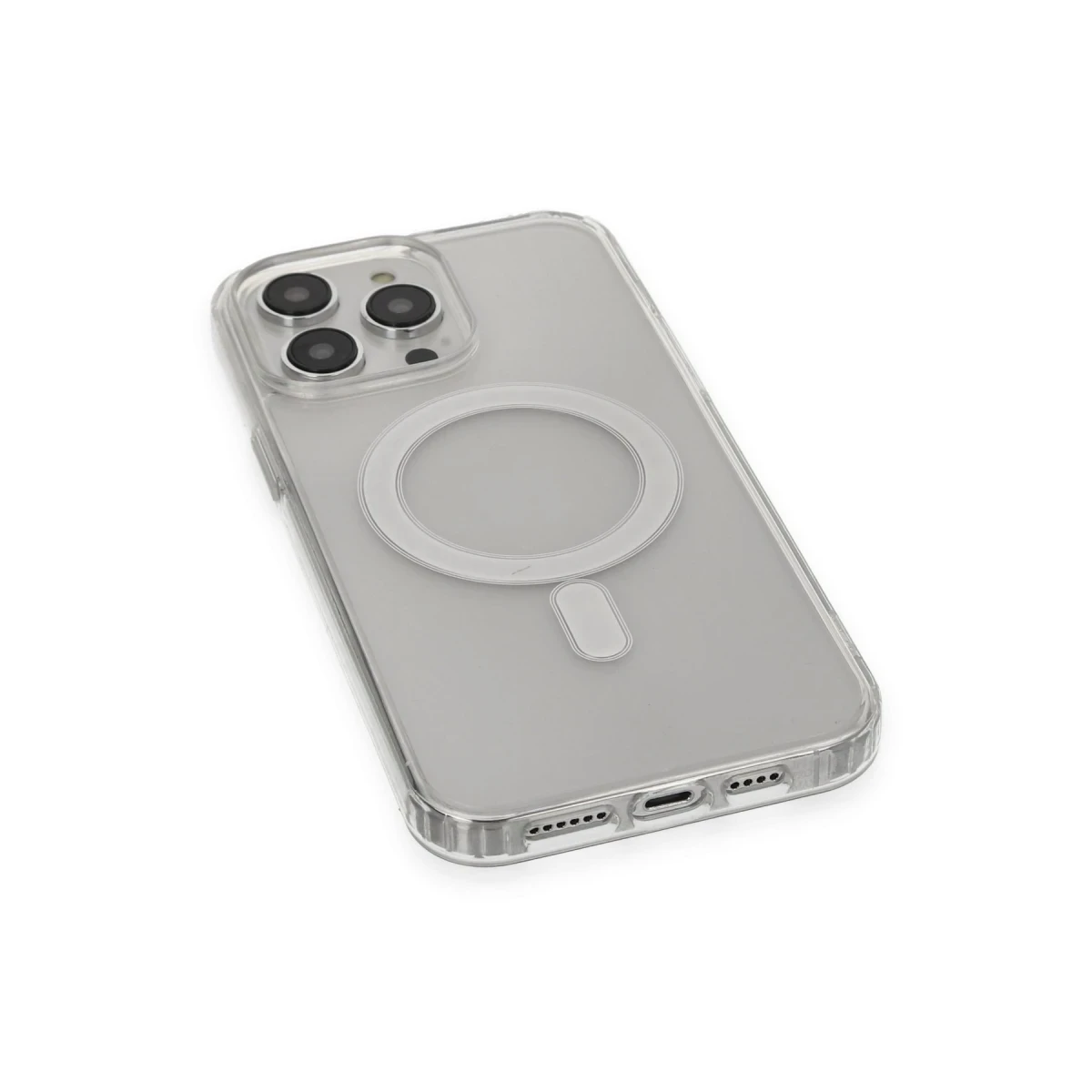 Apple iPhone 14 Pro Max Kılıf Matte Şeffaf Magneticsafe - Şeffaf