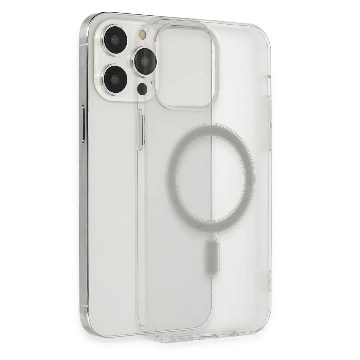 Apple iPhone 14 Pro Max Kılıf Matte Şeffaf Magneticsafe - Şeffaf