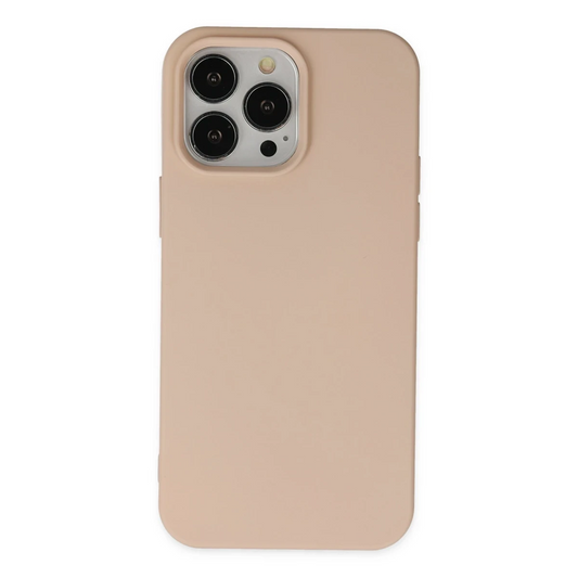 Apple iPhone 14 Pro Max Kılıf Nano içi Kadife Silikon - Pudra