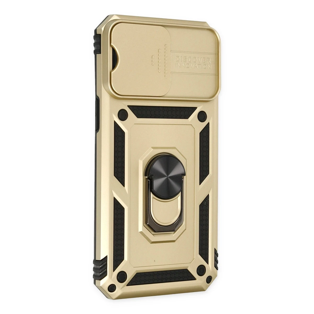 Apple iPhone 14 Pro Max Kılıf Pars Lens Yüzüklü Silikon - Gold