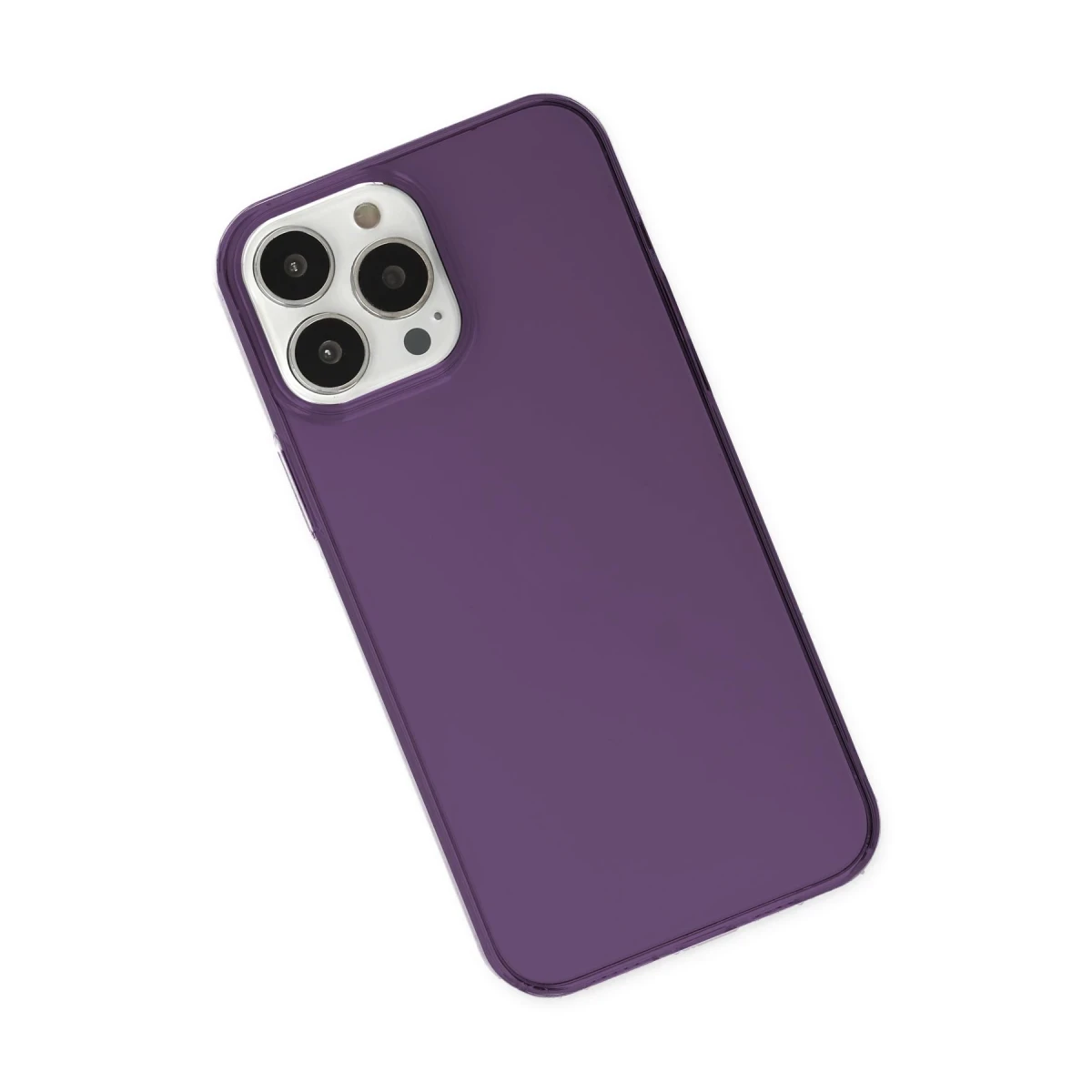 Apple iPhone 14 Pro Max Kılıf Pc Sert Şeffaf Kapak - Mor