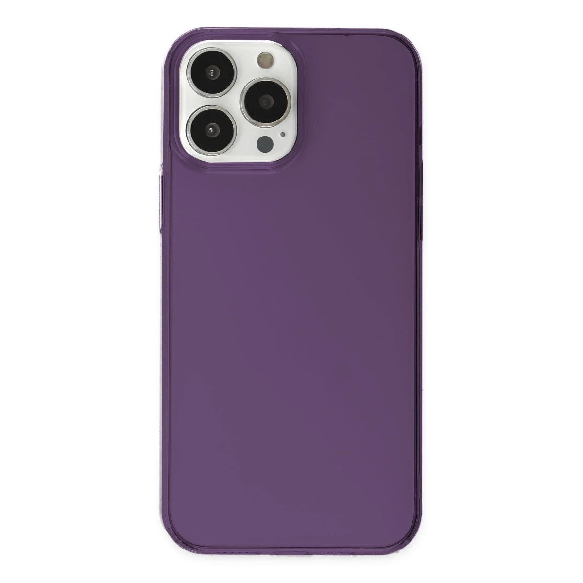 Apple iPhone 14 Pro Max Kılıf Pc Sert Şeffaf Kapak - Mor