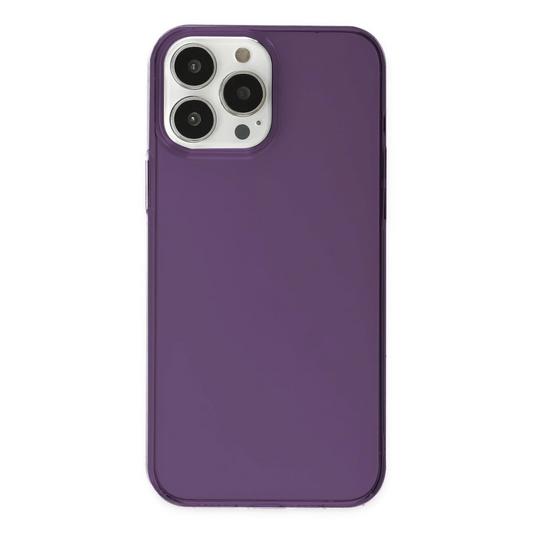 Apple iPhone 14 Pro Max Kılıf Pc Sert Şeffaf Kapak - Mor