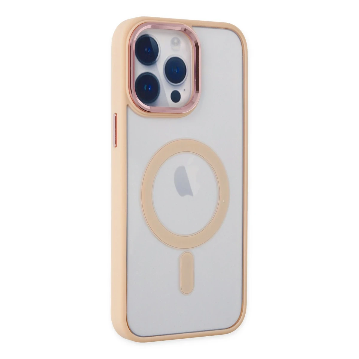 Apple iPhone 14 Pro Max Kılıf Room Magneticsafe Silikon - Pudra