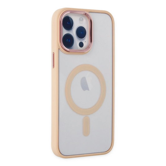 Apple iPhone 14 Pro Max Kılıf Room Magneticsafe Silikon - Pudra
