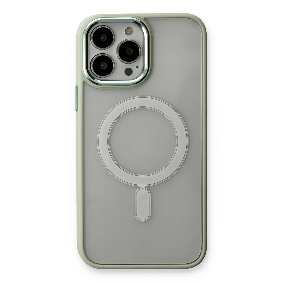 Apple iPhone 14 Pro Max Kılıf Room Magneticsafe Silikon - Su Yeşili