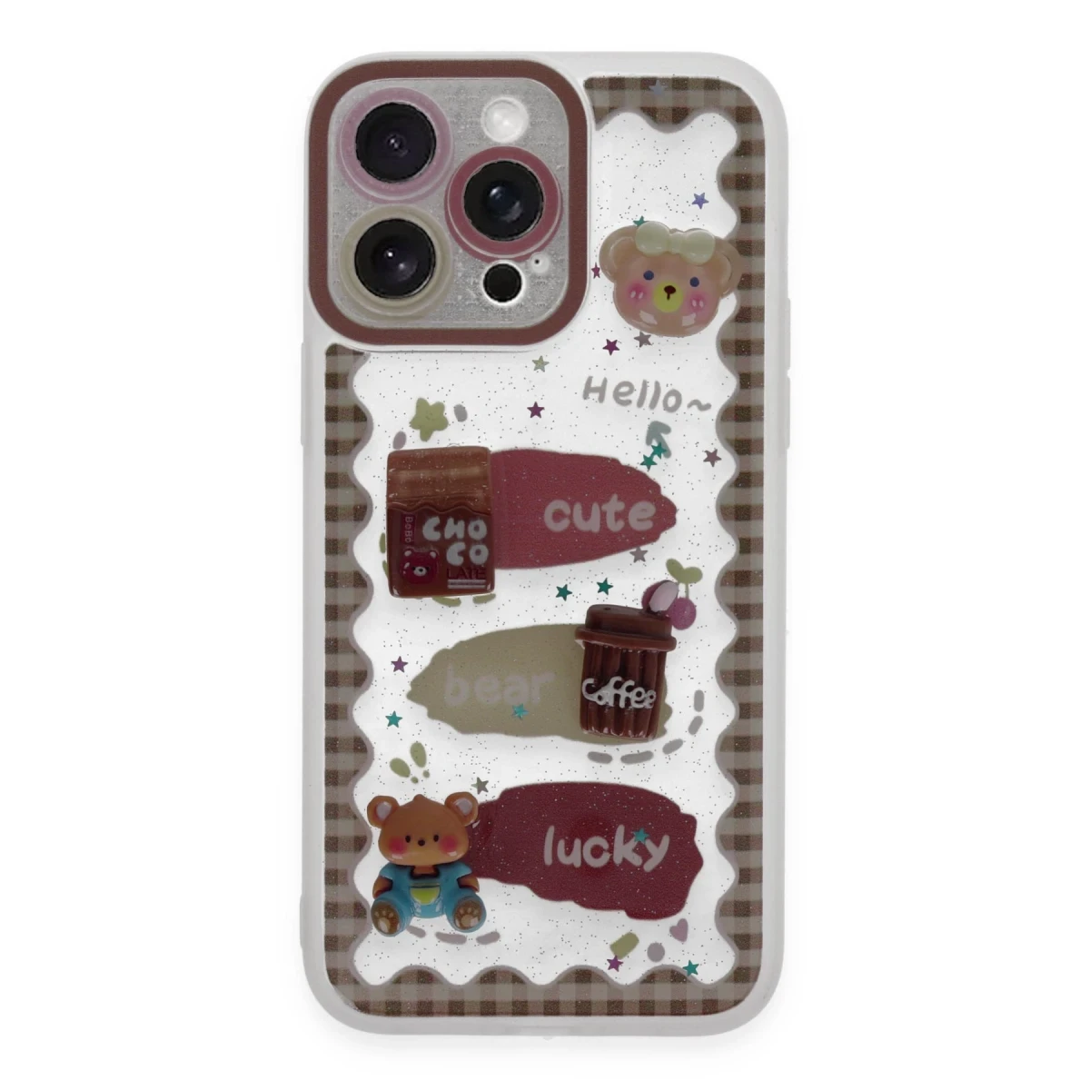 Apple iPhone 14 Pro Max Kılıf Sweet Desenli Silikon Kapak - Şeffaf