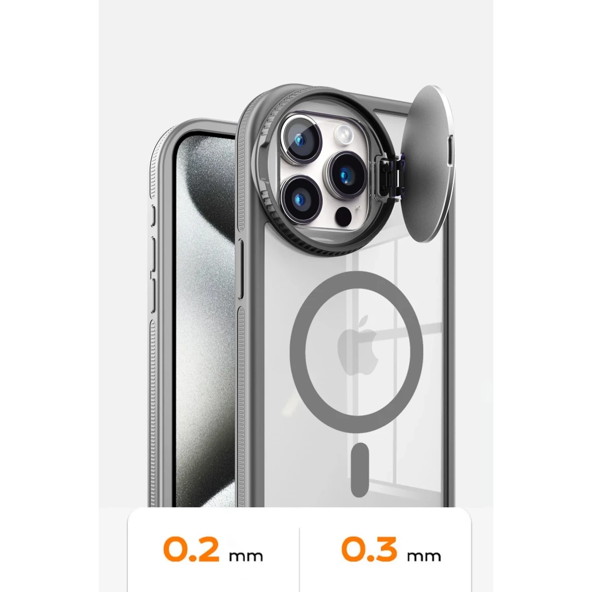 Apple iPhone 14 Pro Max Kılıf Teleskop Lens Magsafe Silikon Kapak - Lacivert