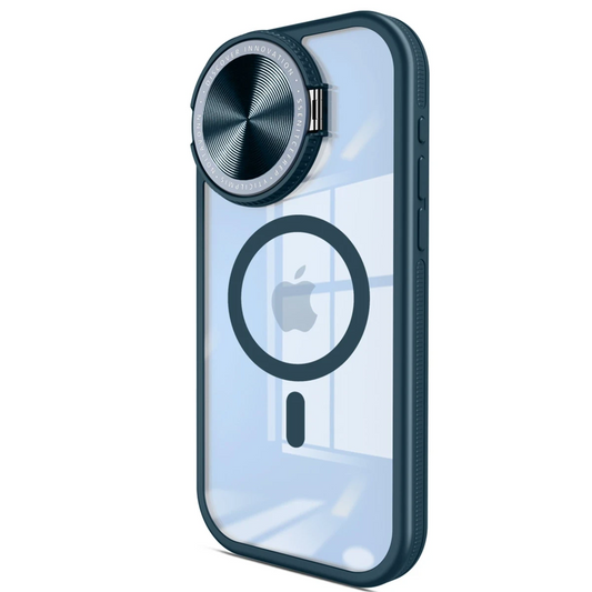 Apple iPhone 14 Pro Max Kılıf Teleskop Lens Magsafe Silikon Kapak - Lacivert