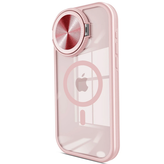 Apple iPhone 14 Pro Max Kılıf Teleskop Lens Magsafe Silikon Kapak - Pembe