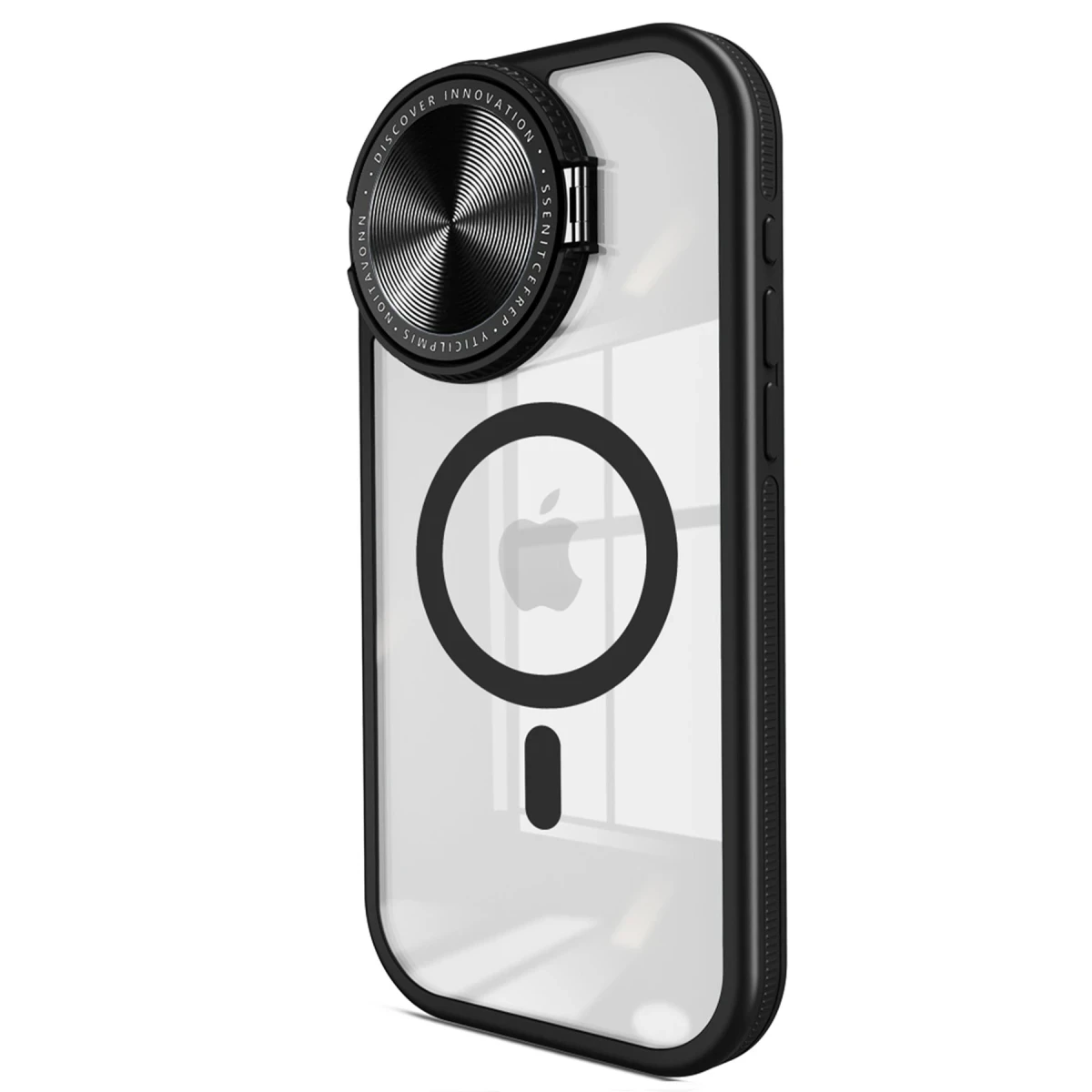 Apple iPhone 14 Pro Max Kılıf Teleskop Lens Magsafe Silikon Kapak - Siyah