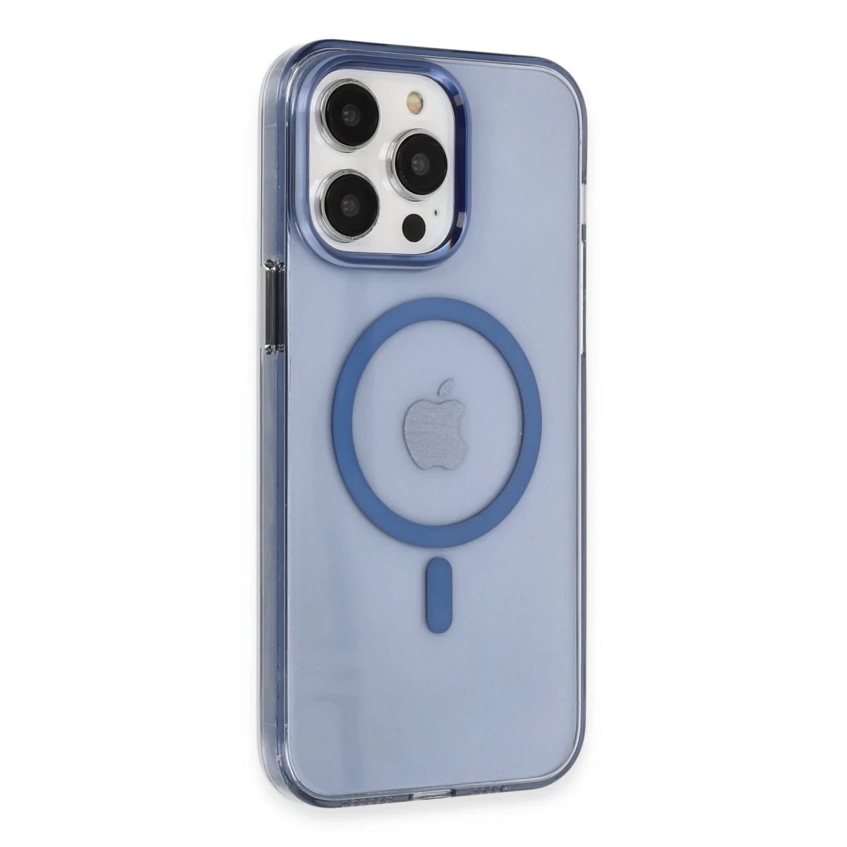 Apple iPhone 14 Pro Max Kılıf Tron Şeffaf Magsafe Kapak - Mavi