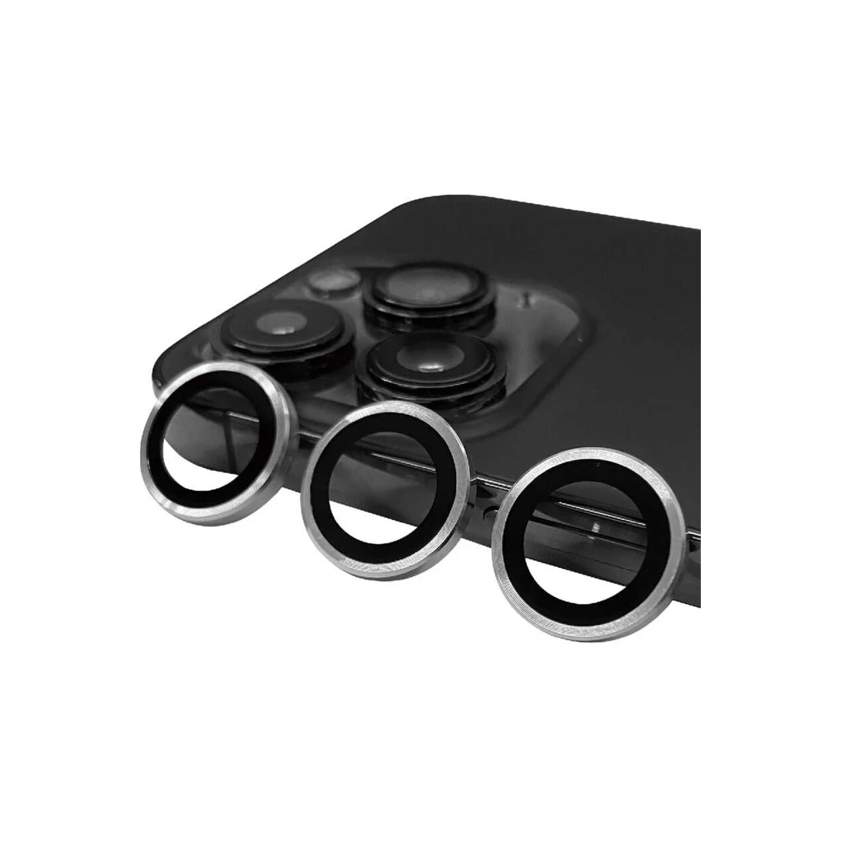 Apple iPhone 14 Pro Max Raze Metal Kamera Lens - Gümüş