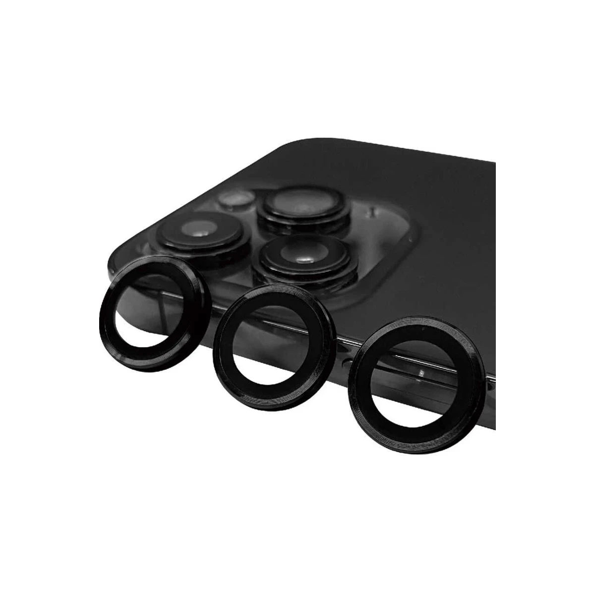 Apple iPhone 14 Pro Max Raze Metal Kamera Lens - Siyah